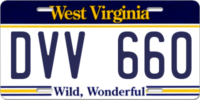 WV license plate DVV660
