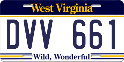 WV license plate DVV661