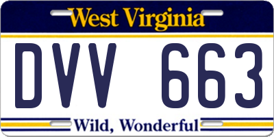 WV license plate DVV663