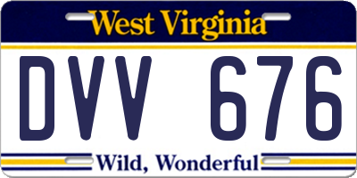 WV license plate DVV676