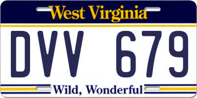 WV license plate DVV679