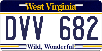 WV license plate DVV682