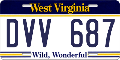 WV license plate DVV687