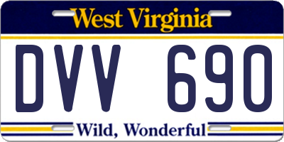 WV license plate DVV690