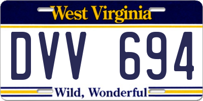WV license plate DVV694