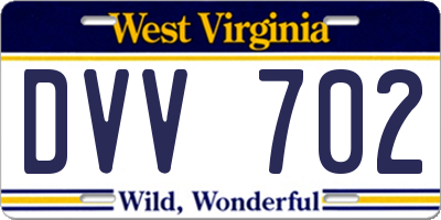 WV license plate DVV702