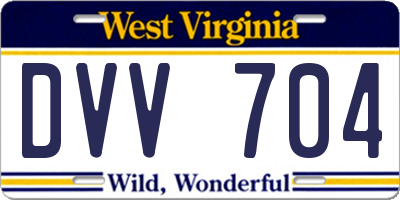 WV license plate DVV704