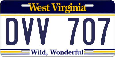 WV license plate DVV707