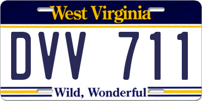 WV license plate DVV711