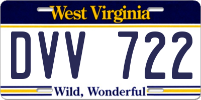WV license plate DVV722