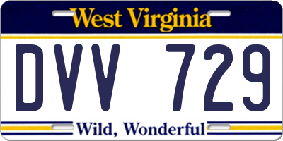 WV license plate DVV729