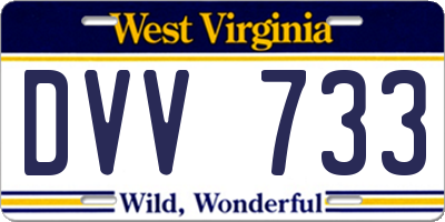 WV license plate DVV733