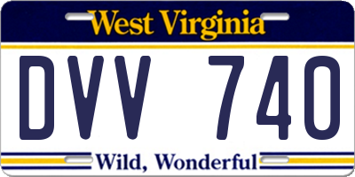 WV license plate DVV740
