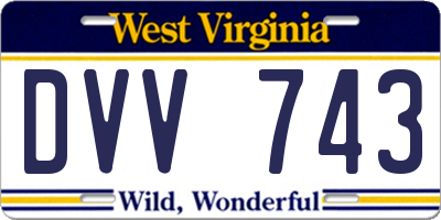 WV license plate DVV743
