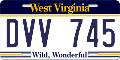WV license plate DVV745
