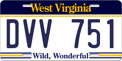 WV license plate DVV751