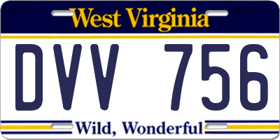 WV license plate DVV756