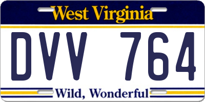 WV license plate DVV764