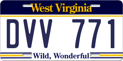 WV license plate DVV771
