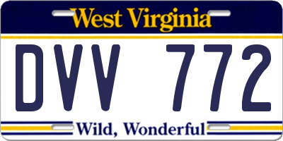 WV license plate DVV772