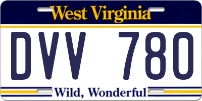 WV license plate DVV780