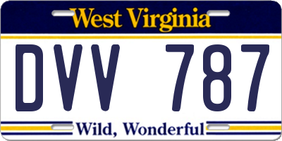 WV license plate DVV787