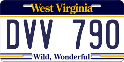 WV license plate DVV790
