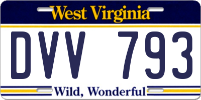 WV license plate DVV793