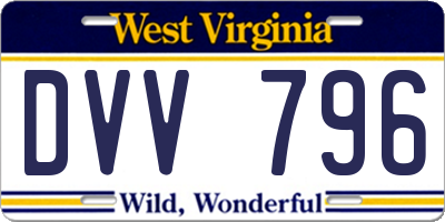 WV license plate DVV796