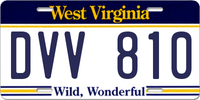 WV license plate DVV810