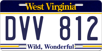 WV license plate DVV812