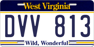 WV license plate DVV813
