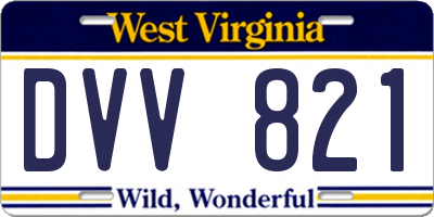 WV license plate DVV821