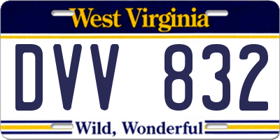 WV license plate DVV832