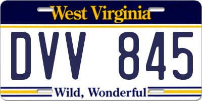WV license plate DVV845