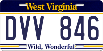 WV license plate DVV846