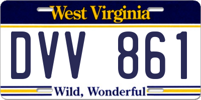 WV license plate DVV861