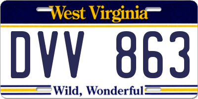 WV license plate DVV863