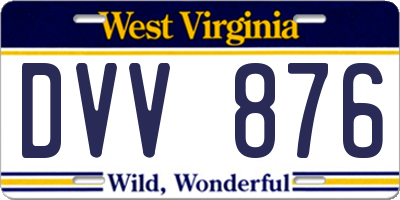 WV license plate DVV876