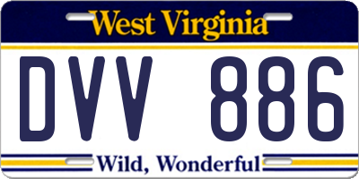 WV license plate DVV886