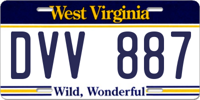 WV license plate DVV887