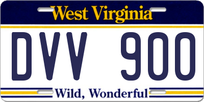 WV license plate DVV900