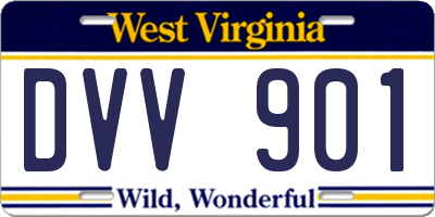 WV license plate DVV901