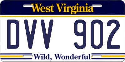 WV license plate DVV902