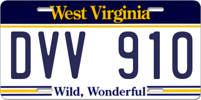 WV license plate DVV910