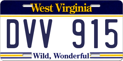WV license plate DVV915