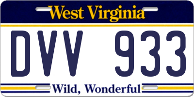 WV license plate DVV933