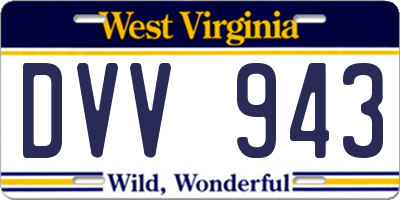 WV license plate DVV943