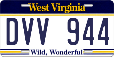 WV license plate DVV944