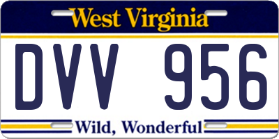 WV license plate DVV956